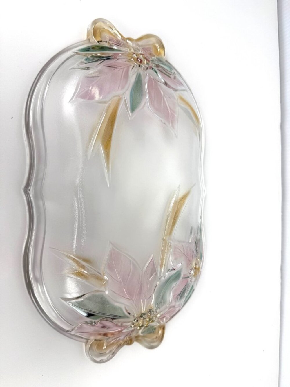 VTG MIKASA Cocktail Summer Vibes Pastelβ Hand-Painted Glass Serving Platter - Picture 5 of 12